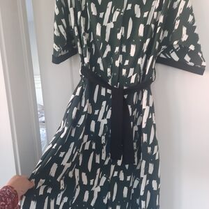Lysse Green and White Patterned Dress